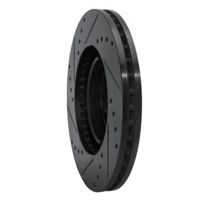 Toyota Corolla Brake Rotor (1) - Front Right - R1 Concepts - Drilled & Slotted - Black - `09-`15